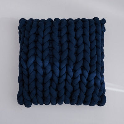 Braided Nordic Wool Pillow Handmade Knitting Cushions