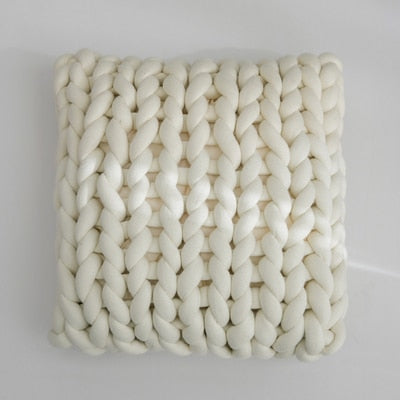 Braided Nordic Wool Pillow Handmade Knitting Cushions