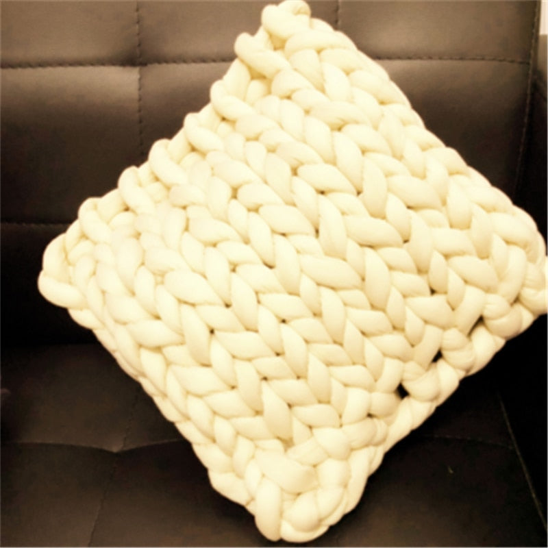 Braided Nordic Wool Pillow Handmade Knitting Cushions