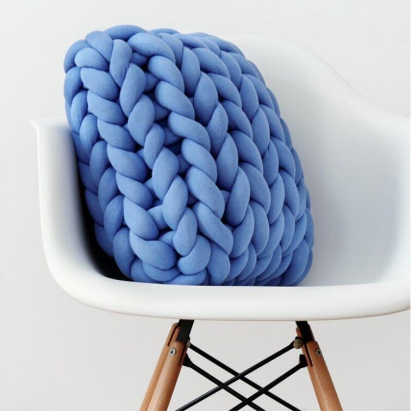 Braided Nordic Wool Pillow Handmade Knitting Cushions