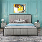 Metal Wrought Iron Leather Bed and Frame