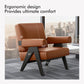 Leather Frame Lounge Armchair or Reading Chair for Living Room or Bedroom