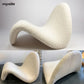 White Nordic Leisure Lazy Sand Color Reclining Chair