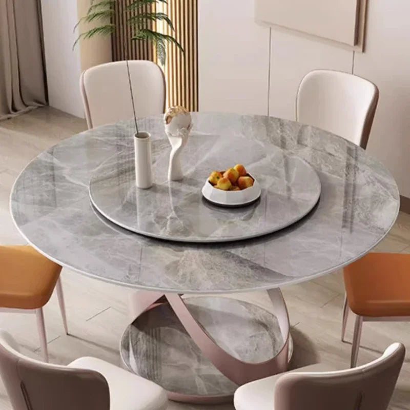 Nordic Metal Base Round Dining Table