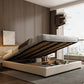 A Nordic Square King Size Luxury Bed in Fabric and Wood