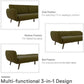 Green Sofa Futon with Wooden Legs