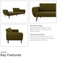 Green Sofa Futon with Wooden Legs