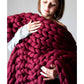 Wool Yarn Knitted Throw Blanket