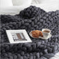 Wool Yarn Knitted Throw Blanket