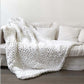 Wool Yarn Knitted Throw Blanket