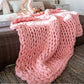 Wool Yarn Knitted Throw Blanket